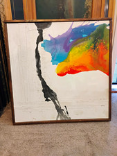 Large Contemporary Abstract Painting on Canvas with Swirling Colorful Circles — listing 6
