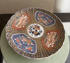 Antique Japanese Imari Porcelain Plate and Scalloped Bowl