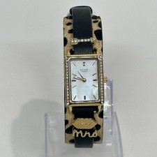KEEP Collective charm Round Gold-Tone Watch with Woven Chevron Band