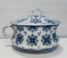 Antique Flow Blue and Gold Ironstone Chamber Pot — listing 2