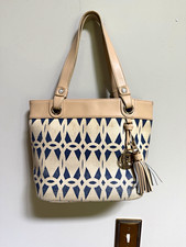 Spartina 449 Daufuskie Island Linen & Leather Floral Tote Bag with Matching Wallet Set — listing 4