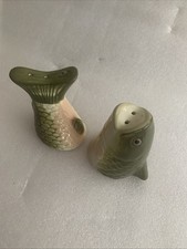 Vintage Ceramic Figural Fish Salt and Pepper Shaker Set