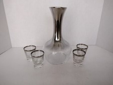 Vintage Silver Fade Ombré Glass Decanter with Mercury Silver Neck