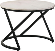 Vintage Mid-Century Italian-Style Marble Top Coffee Table with Mahogany Curved-Leg Base and Lower Shelf — listing 4
