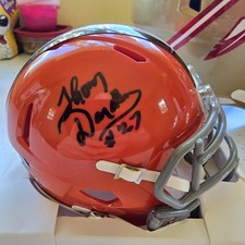 Signed Cleveland Browns Riddell Speed Full-Size Football Helmet with Chrome Visor — listing 5