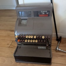 Antique Bronze-Finish Cash Register with Marble Shelf and Amount Keys — listing 3
