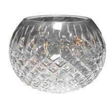Cut Crystal Rose Bowl with Diamond and Vertical Wedge Pattern — listing 3