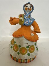 Russian Dymkovo-Style Painted Clay Folk Figurine — Elephant with Three Riders — listing 5