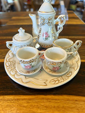 Vintage Hand-Painted Porcelain Miniature Tea Set with Floral Rose Decoration — listing 2