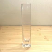 Heavy Square Clear Glass Bud Vase with Thick Cased Base — listing 3