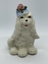 Vintage Cordelia China Hand-Painted Ceramic Cocker Spaniel Figurines with Rose Bonnets, Pair — listing 6