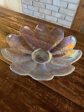 Murano-Style Opalescent Art Glass Petal/Fazzoletto Bowl
