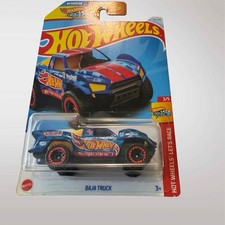Hot Wheels Diecast Cars Lot - White Race Car with Splatter Graphics & Baja Beetle with Flames