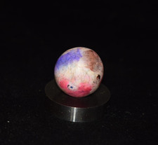 Antique Clay Marbles Lot of 26, Handmade Painted Commons, Approx. 1.3 cm — Blues, Rose, Greens & Ochre — listing 5