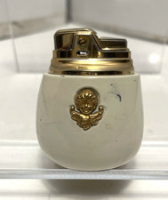 Ronson Cupid Table Lighter, Black & Brass with Cherub Medallions — listing 4