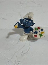 Vintage Artist Smurf PVC Figurine with Paint Palette and Brush — listing 5