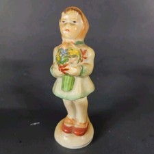 Bisque Porcelain Figurine of a Young Girl with Lamb and Bird — listing 6
