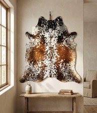 Natural Tricolor Cowhide Rug (Brown, Black & White) — listing 3