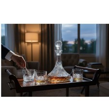 Cut Crystal Ships Decanter with Faceted Stopper — listing 6