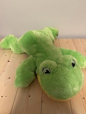 Large Plush Green Frog Stuffed Animal with Red Heart Forehead and Sleepy Eyes — listing 6