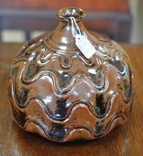 Studio Pottery Ceramic Cattail & Lily Pad Sculpture on Stoneware Base — listing 6