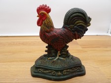 Antique Cast Iron Figural Rooster Match Holder / Salt Cellar on Wheel Base — listing 2