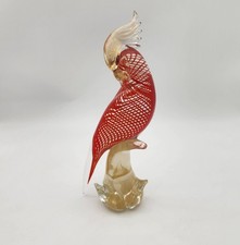 Murano Style Art Glass Birds on Controlled-Bubble Bowl Figurine — listing 5