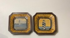 Set of 4 Decorative Lighthouse Collector Plates with Wrought Iron Anchor Wall Rack — listing 6