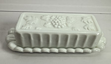 Vintage Milk Glass Covered Butter Dish with Beaded Edge — listing 3