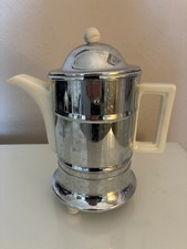 Vintage Heatmaster Chrome & Ceramic Insulated Tea and Coffee Service Set (5+ pieces) with Tray — listing 3