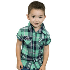 Little Prince Couture Men's Diagonal Striped Necktie in Blue, Teal, and White — listing 5