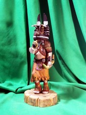 Hopi-Style Carved Kachina Doll, White Face with Black Beard and Painted Sash — listing 3