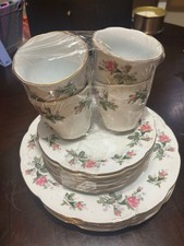 Vintage Moss Rose Pattern Porcelain Dinnerware & Tea Service Set (Japan) — listing 2