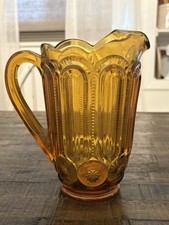 Amber Moon and Star Glass Footed Compote / Crimped Ruffle-Rim Vase — listing 3