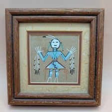 Navajo sandpainting framed Navajo Sandpainting of Female Yei Figure, Framed — listing 3
