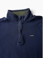 Calvin Klein Men's Quarter-Zip Soft Touch Fleece Pullover with Logo Tape Sleeves — listing 3