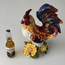 French Country 'Le Coq en Pâte Bistrot' Rooster Decorative Footed Tray with Checkerboard Border — listing 2