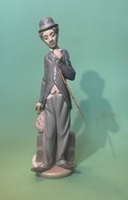 Charlie Chaplin 'The Tramp' Painted Figurine with Cane, Bowler Hat and Cigar No marks at all — listing 4