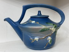 Roseville Pottery Snowberry Pattern Teapot with Lid (Green/Orange) — listing 4