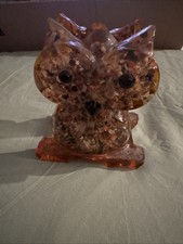 Vintage Cast Metal Owl Figural Napkin Holder / Letter Holder