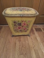 Antique Toleware Coal Hod / Purdonium with Hand-Painted Floral Decoration — listing 2