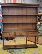 Vintage Colonial-Style Pine Welsh Dresser Hutch with Spice Drawers — listing 2