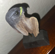 Peregrine Falcon Sculpture on Falconry Glove & Wood Base — listing 2