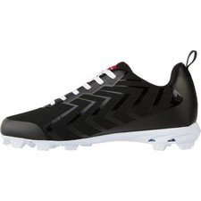Rawlings TuffTex Mid-Top Molded Baseball Cleats, Black/Silver — listing 2
