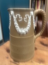 Dudson Sage Green Jasperware Pitcher with Neoclassical Cherub Relief, 21cm — listing 3