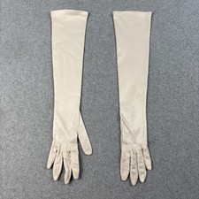 Vintage Chartreuse Satin Wrist-Length Gloves (Single Glove Shown) — listing 4