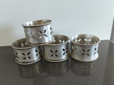 Vintage Ornate Silver-Tone Metal Napkin Rings Set of 12 — listing 2