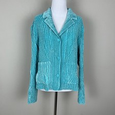 Rhonda Stark Cream Crinkle Textured Sleeveless Shell Top with Iridescent Sequins, Size XL — listing 3