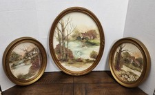Pair of Antique Oval Gilt-Framed Portrait Prints (Gentleman and Cleric/Pope) — listing 2