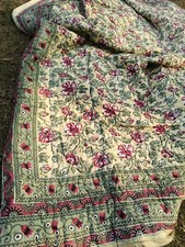 Reversible Block-Print Quilted Cotton Jacket with Mandarin Collar — listing 5